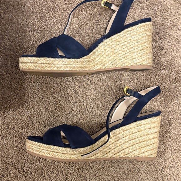 Stuart Weitzman Navy Espadrille Sandals - Picture 2 of 6